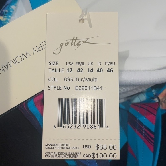 Profile By Gottex Paradise Bikini Bra Top Size 12 NWT - Picture 6 of 6